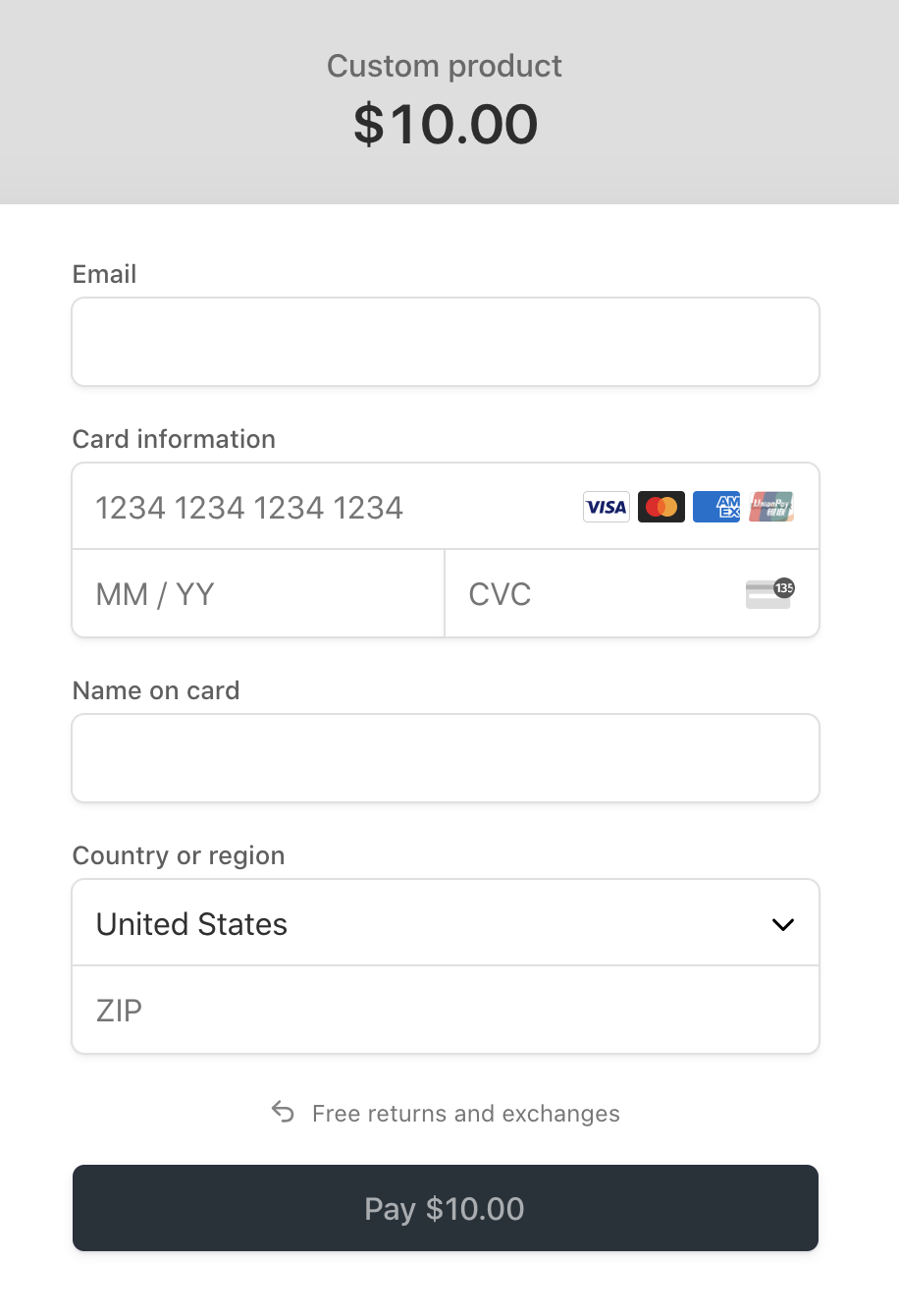 Preview of a policy highlight on Checkout